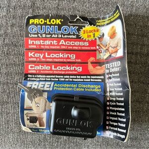🔐New! Pro-Lok Gunlok 2 Locks in 1 w 2 Keys Gun Safety Lock